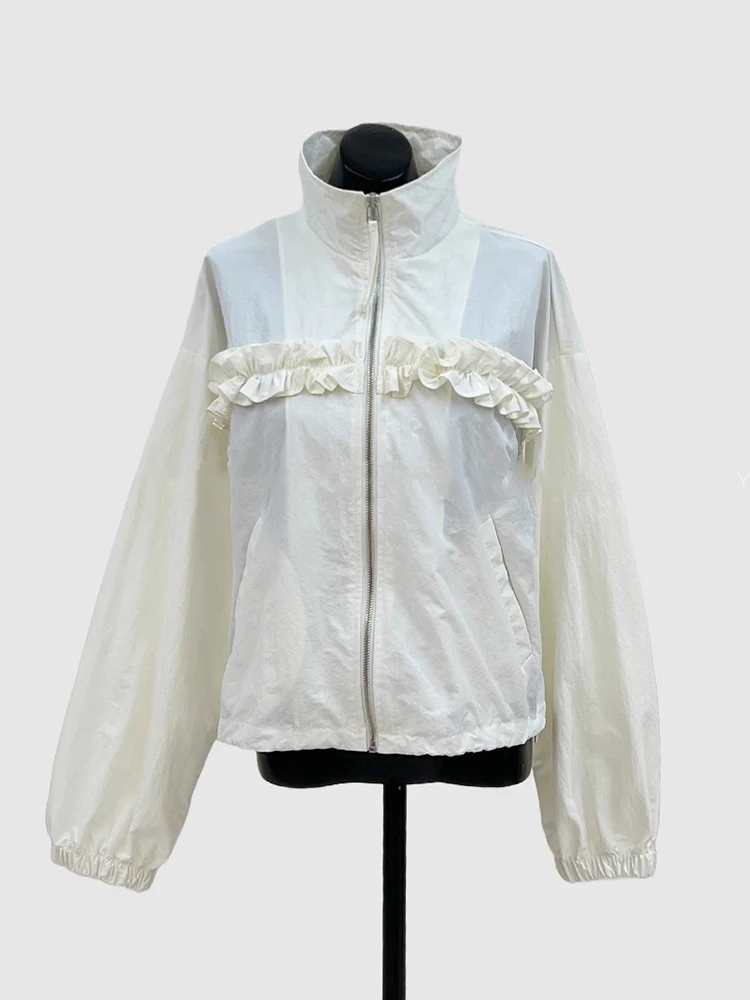 French Style Splicing with Ruffle Edge Sun Protection Windbreaker Jacket for Women's Autumn New Design Sense Drawstring Top
French Style Splicing with Ruffle Edge Sun Protection Windbreaker Jacket for Women's Autumn New Design Sense Drawstring Top