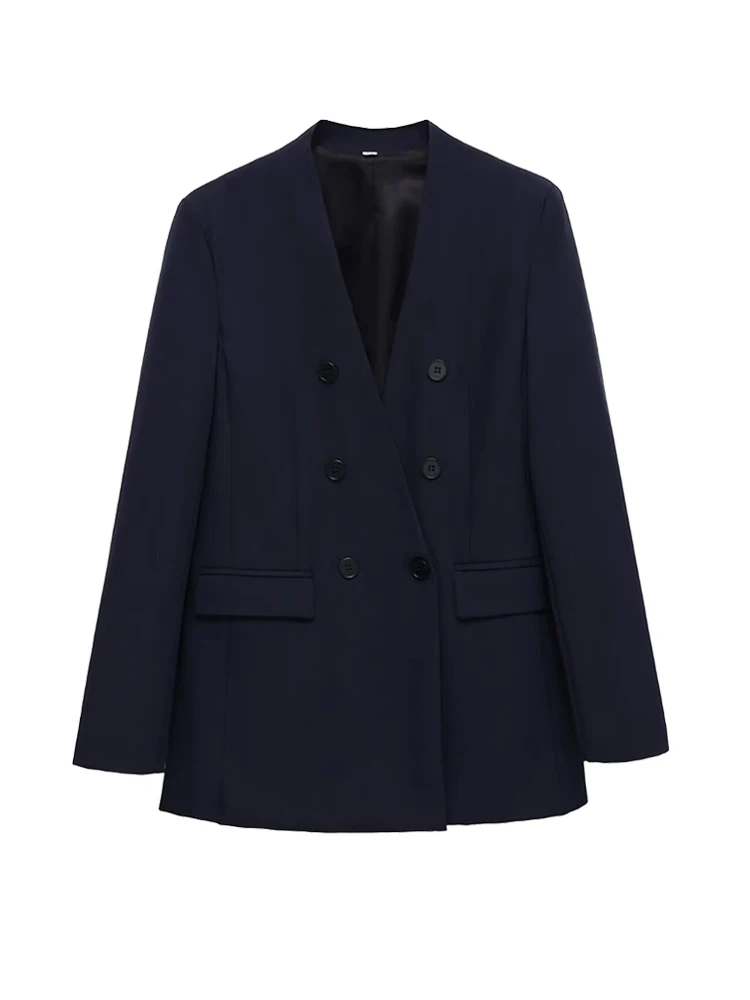 Женская мода, двубортная офисная одежда, однотонный пиджак, пальто с v-образным вырезом и длинными рукавами, женская верхняя одежда, шикарные топы
Женская мода, двубортная офисная одежда, однотонный пиджак, пальто с v-образным вырезом и длинными рукавами, женская верхняя одежда, шикарные топы