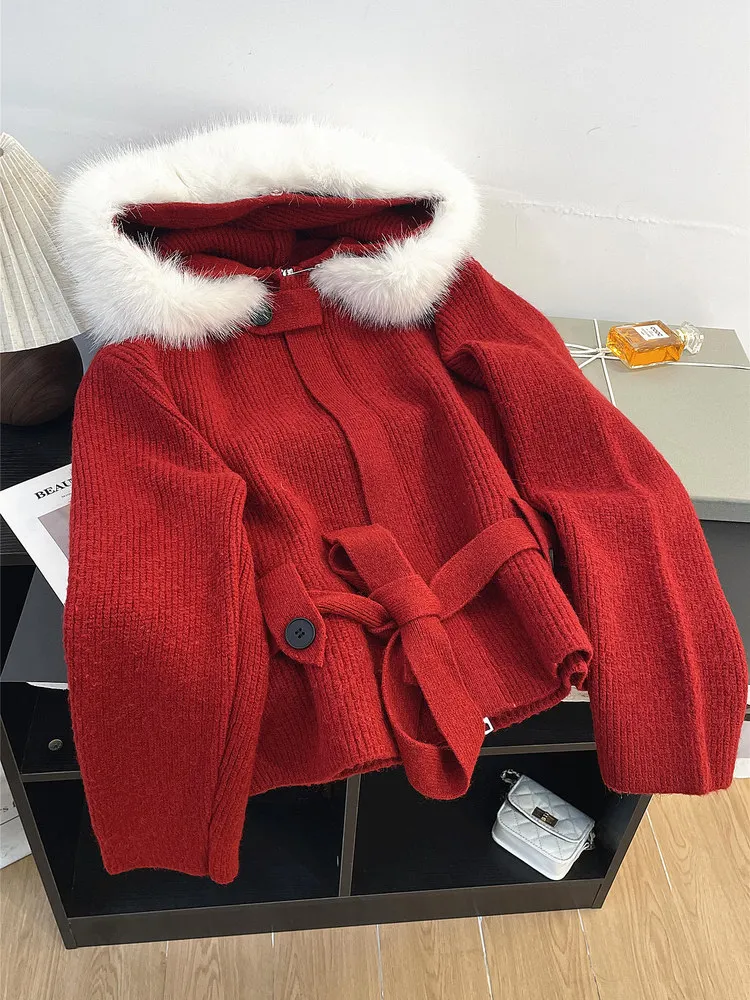 Красный свитер на молнии с большим меховым воротником, женское пальто, осенне-зимний ленивый кардиган, высококачественный и очень красивый вязаный кардиган
Красный свитер на молнии с большим меховым воротником, женское пальто, осенне-зимний ленивый кардиган, высококачественный и очень красивый вязаный кардиган