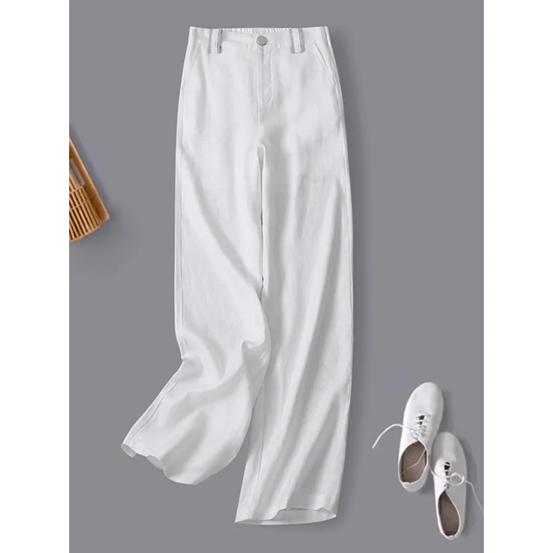 Linen Narrow Wide-Leg Pants for Women, Summer Thin Comfortable Elastic Waist Casual Straight Pants
Linen Narrow Wide-Leg Pants for Women, Summer Thin Comfortable Elastic Waist Casual Straight Pants