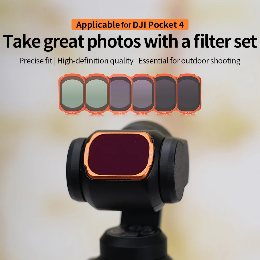 For DJI Pocket 4 Filter Kit Aviation Aluminum Nano Coating 99% Transmittance Optical Glass Ultra Lightweight Gimbal Friendly
For DJI Pocket 4 Filter Kit Aviation Aluminum Nano Coating 99% Transmittance Optical Glass Ultra Lightweight Gimbal Friendly