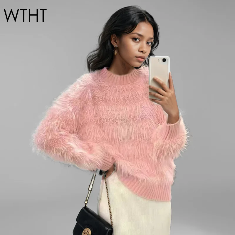WTHT модный новый женский однотонный плюшевый вязаный свитер с кисточками 2024, зимние топы с круглым вырезом и длинными рукавами, женские 1LS469
WTHT модный новый женский однотонный плюшевый вязаный свитер с кисточками 2024, зимние топы с круглым вырезом и длинными рукавами, женские 1LS469