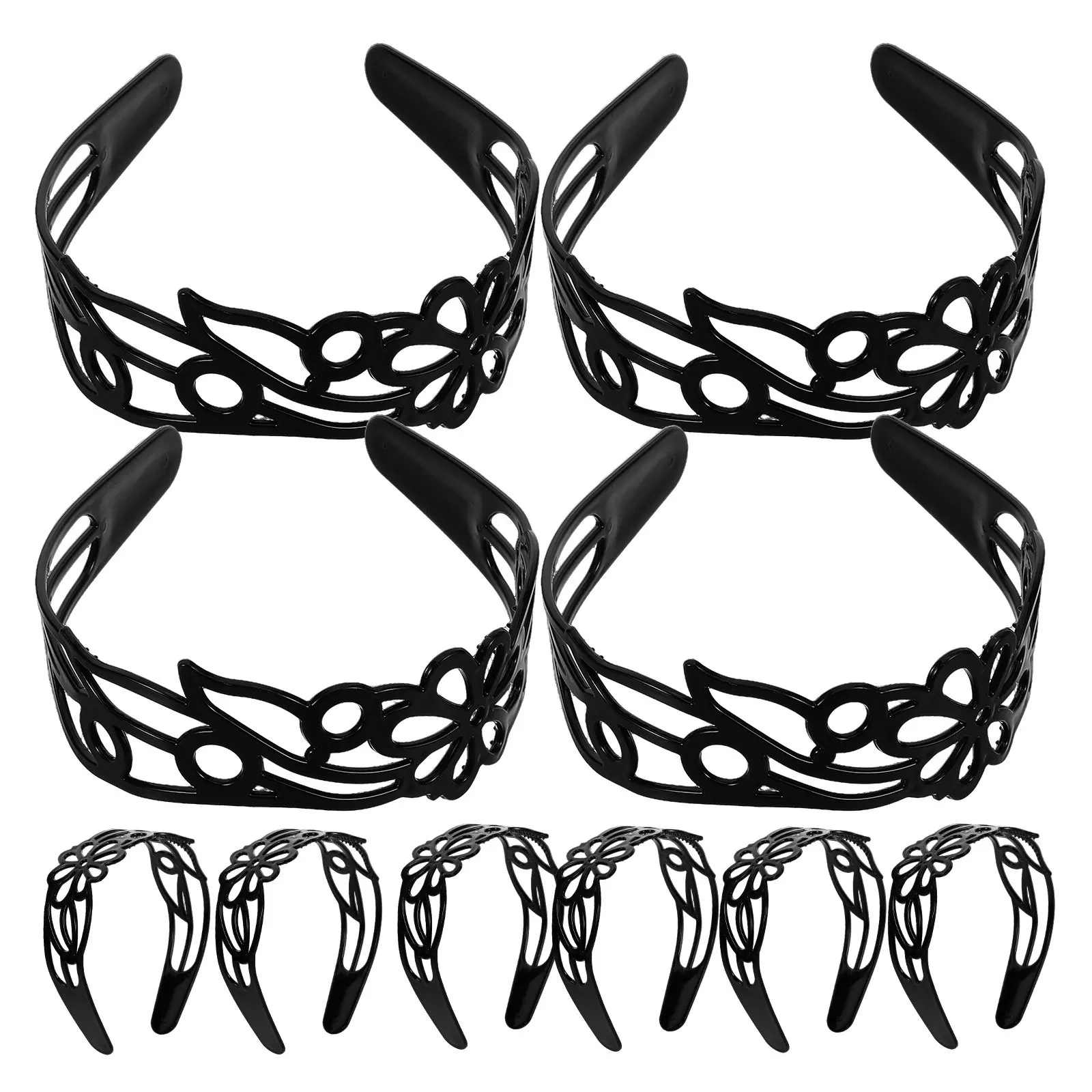 12Pcs Black Wide Headband for Women Vintage Hollow Out Floral Design Elegant Lightweight Plastic Hair Band for Daily Wear Party
12Pcs Black Wide Headband for Women Vintage Hollow Out Floral Design Elegant Lightweight Plastic Hair Band for Daily Wear Party