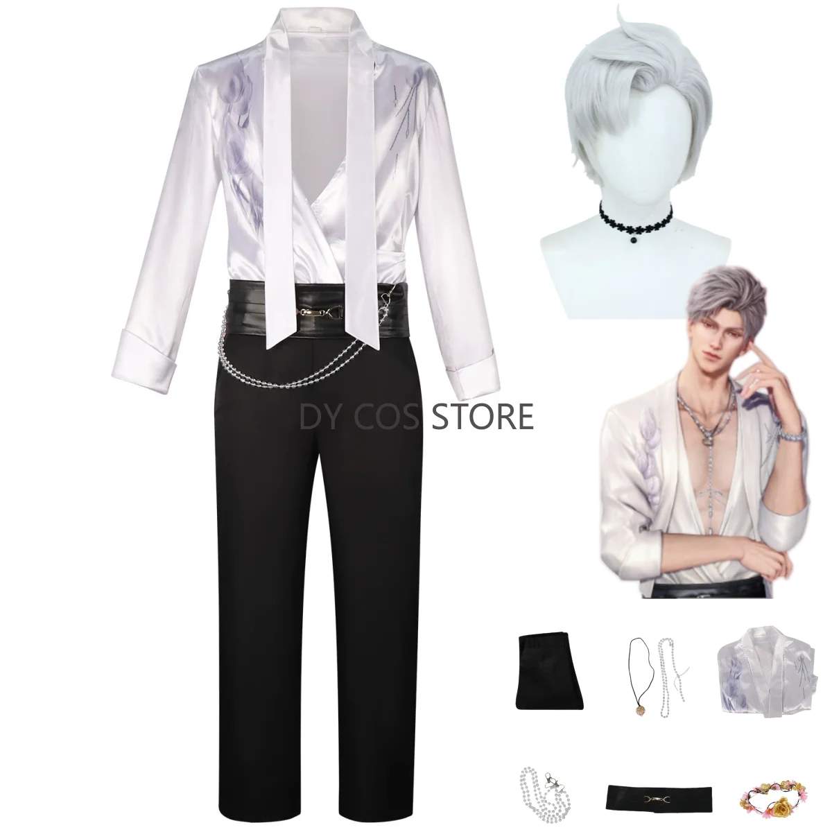 Anime Game Love and Deepspace Sylus Cosplay Costume White Long Sleeves Shirt Full Set Wig Man Woman Carnival Party Suit
Anime Game Love and Deepspace Sylus Cosplay Costume White Long Sleeves Shirt Full Set Wig Man Woman Carnival Party Suit