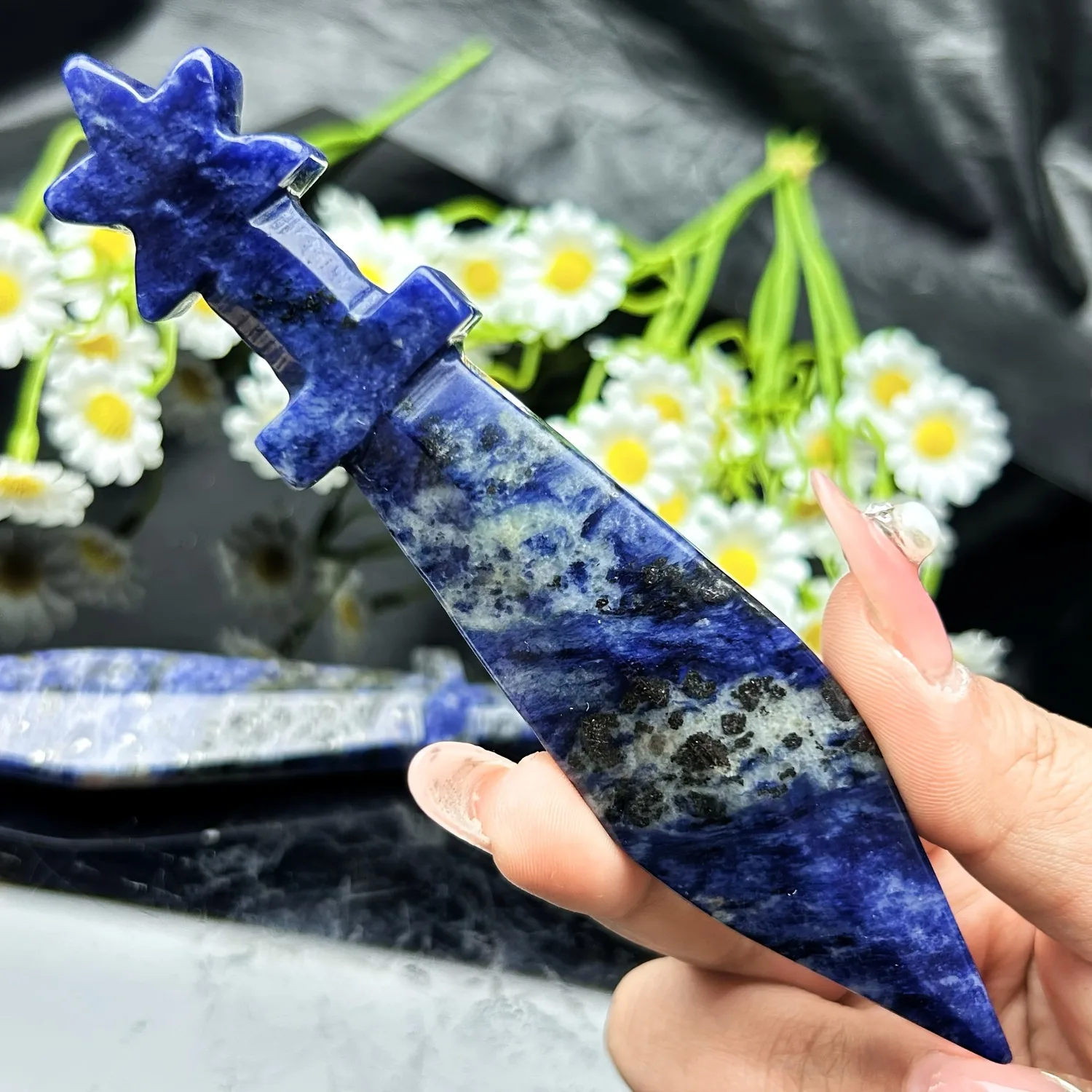 Natural Blue Sodalite Carved, Polished Crystal Figurine, Healing Mineral Stone Home Decor Ornament Collection Gift
Natural Blue Sodalite Carved, Polished Crystal Figurine, Healing Mineral Stone Home Decor Ornament Collection Gift