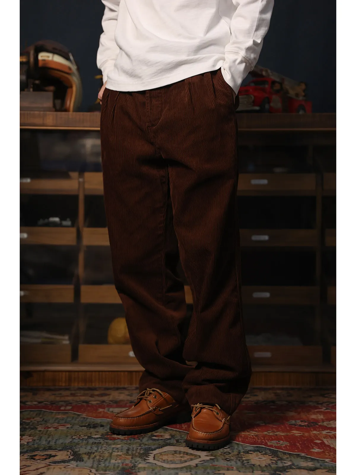 Corduroy Trousers Vintage Double Pleat Basic Simple Versatile Straight Leg Corduroy Pants
Corduroy Trousers Vintage Double Pleat Basic Simple Versatile Straight Leg Corduroy Pants