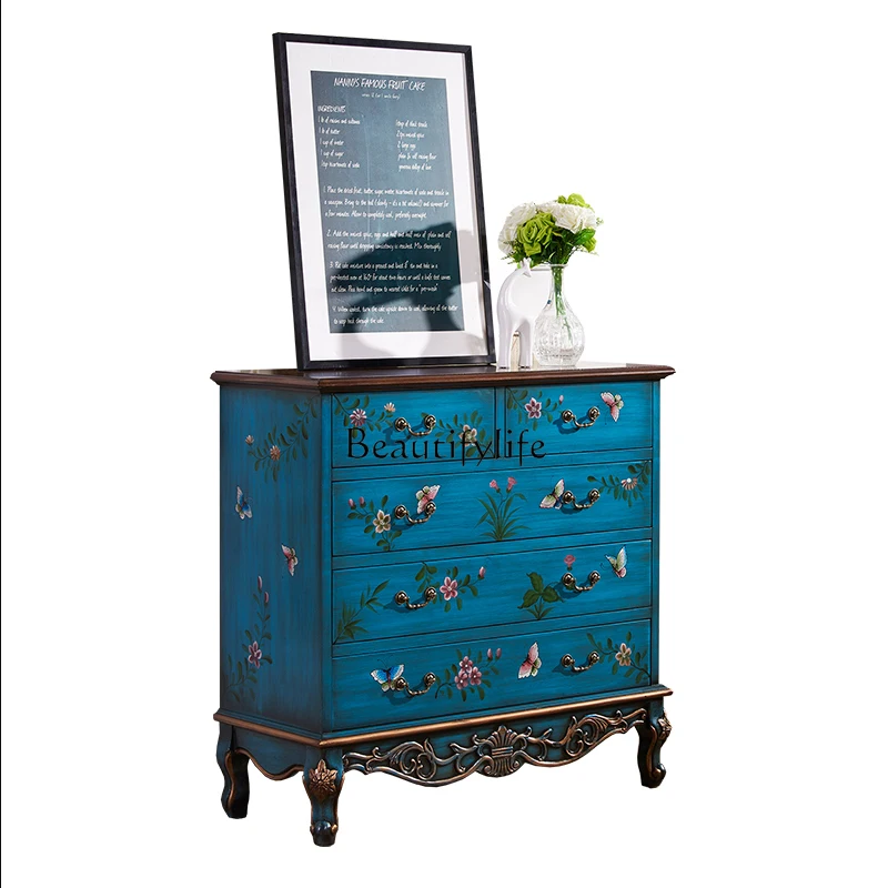 Gold Foil Painted Furniture American Mediterranean Blue Solid Wood Distressed Carved Locker Curio Cabinet
Gold Foil Painted Furniture American Mediterranean Blue Solid Wood Distressed Carved Locker Curio Cabinet