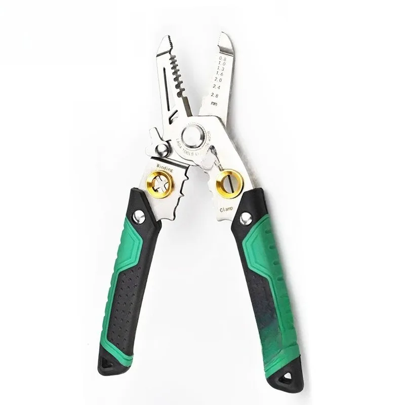 Multi-purpose wire stripper stainless steel fiber, multi-function for electricians
Multi-purpose wire stripper stainless steel fiber, multi-function for electricians