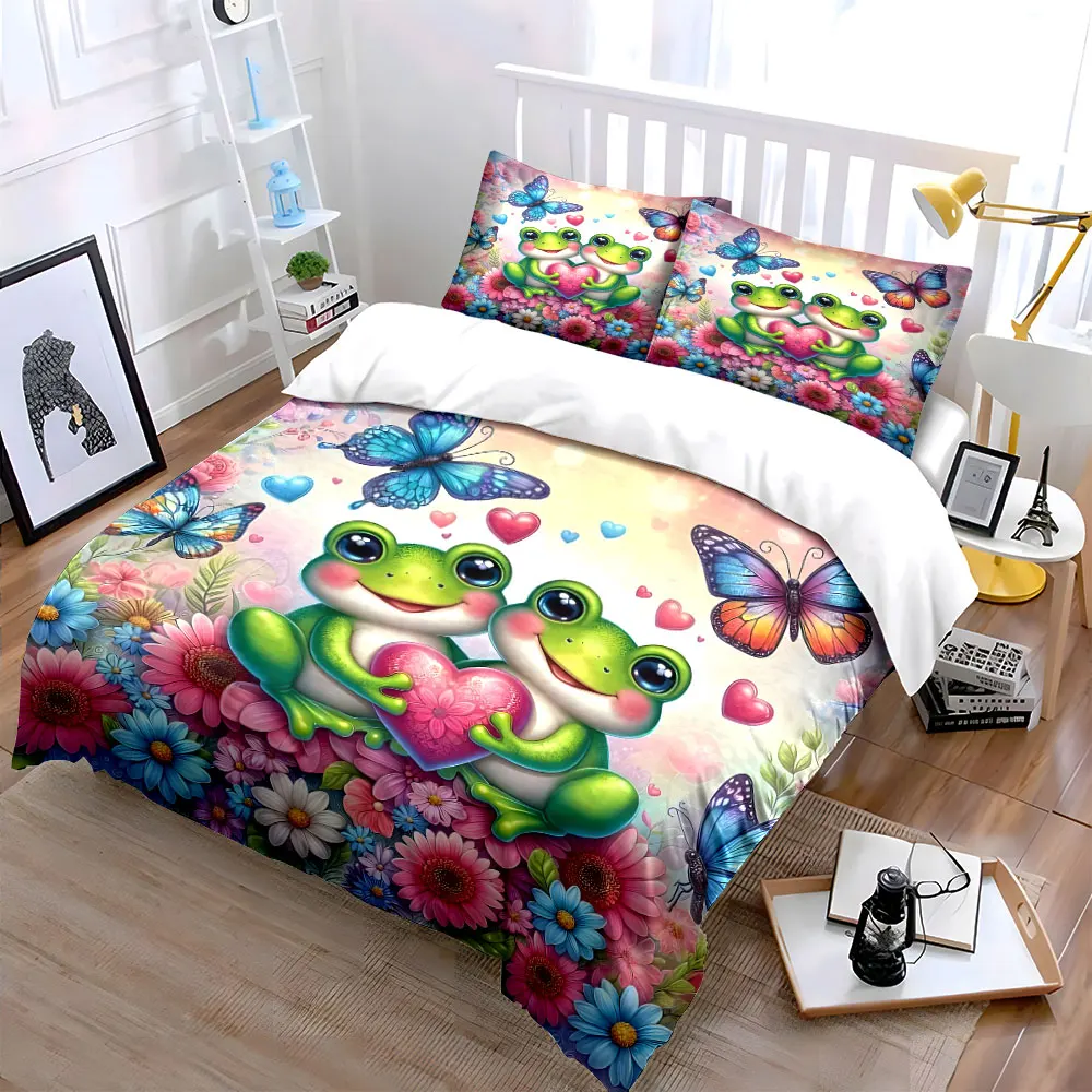 Frogs and Butterflies Garden Set Exquisite three-piece bedding set gift for kids and adults
Frogs and Butterflies Garden Set Exquisite three-piece bedding set gift for kids and adults