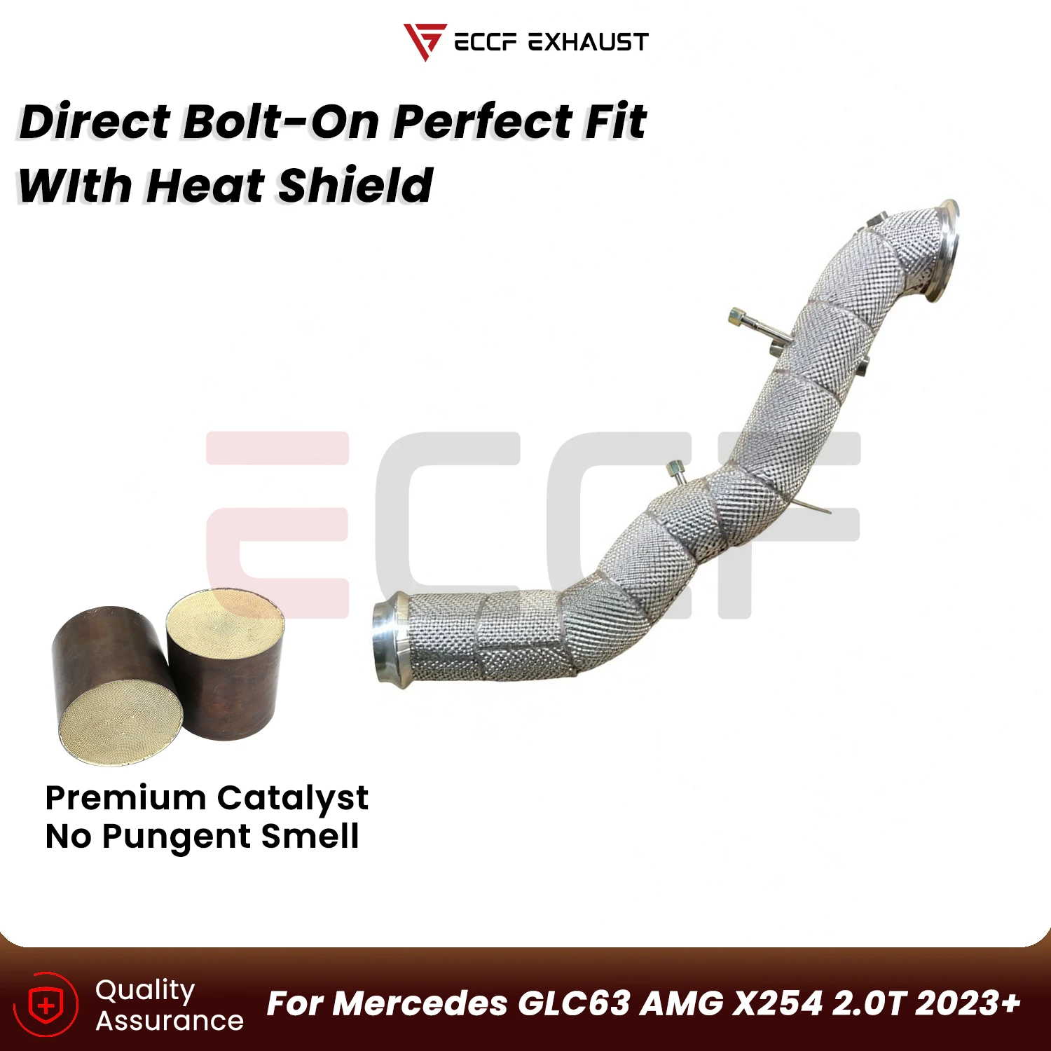 Sporty Downpipe With Heat Shield For Mercedes GLC63 AMG X254 2.0T 2023+ Aggressive Exhaust Sound Plug and Play
Sporty Downpipe With Heat Shield For Mercedes GLC63 AMG X254 2.0T 2023+ Aggressive Exhaust Sound Plug and Play