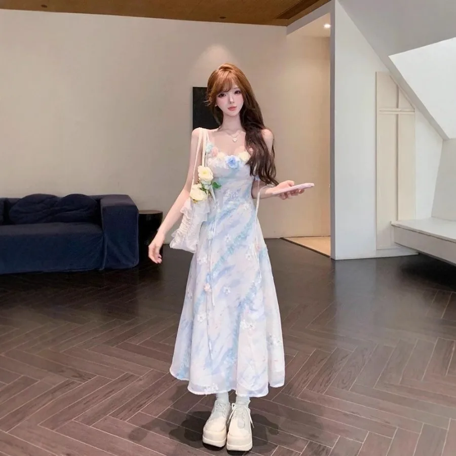 【New style】French pure desire ceiling vacation French temperament niche design suspender long dress summer waist A-line skirt
【New style】French pure desire ceiling vacation French temperament niche design suspender long dress summer waist A-line skirt