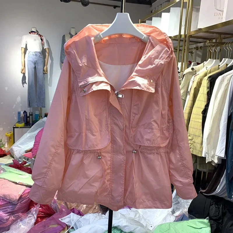 2025 Female Leisure Hooded Sunscreen Outwear Korean Lady Sun Protection Shirt Coat Summer Women Fashion Thin Long Sleeves Jacket
2025 Female Leisure Hooded Sunscreen Outwear Korean Lady Sun Protection Shirt Coat Summer Women Fashion Thin Long Sleeves Jacket