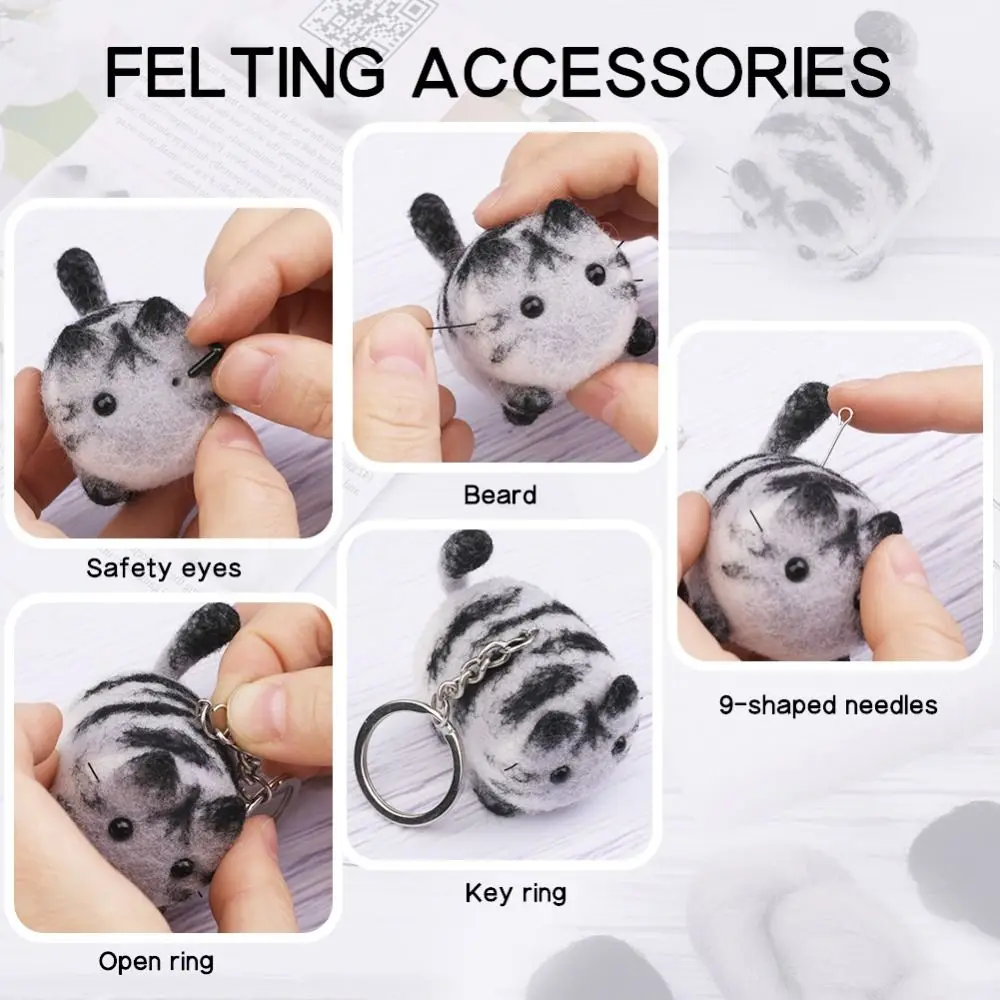 Needlework Needle Felting Kit Animal Package Material Felting Starter Kit Wool Felting Handmade DIY Wool Felt Materials Set Needlework Needle Felting Kit Animal Package Material Felting Starter Kit Wool Felting Handmade DIY Wool Felt Materials Set