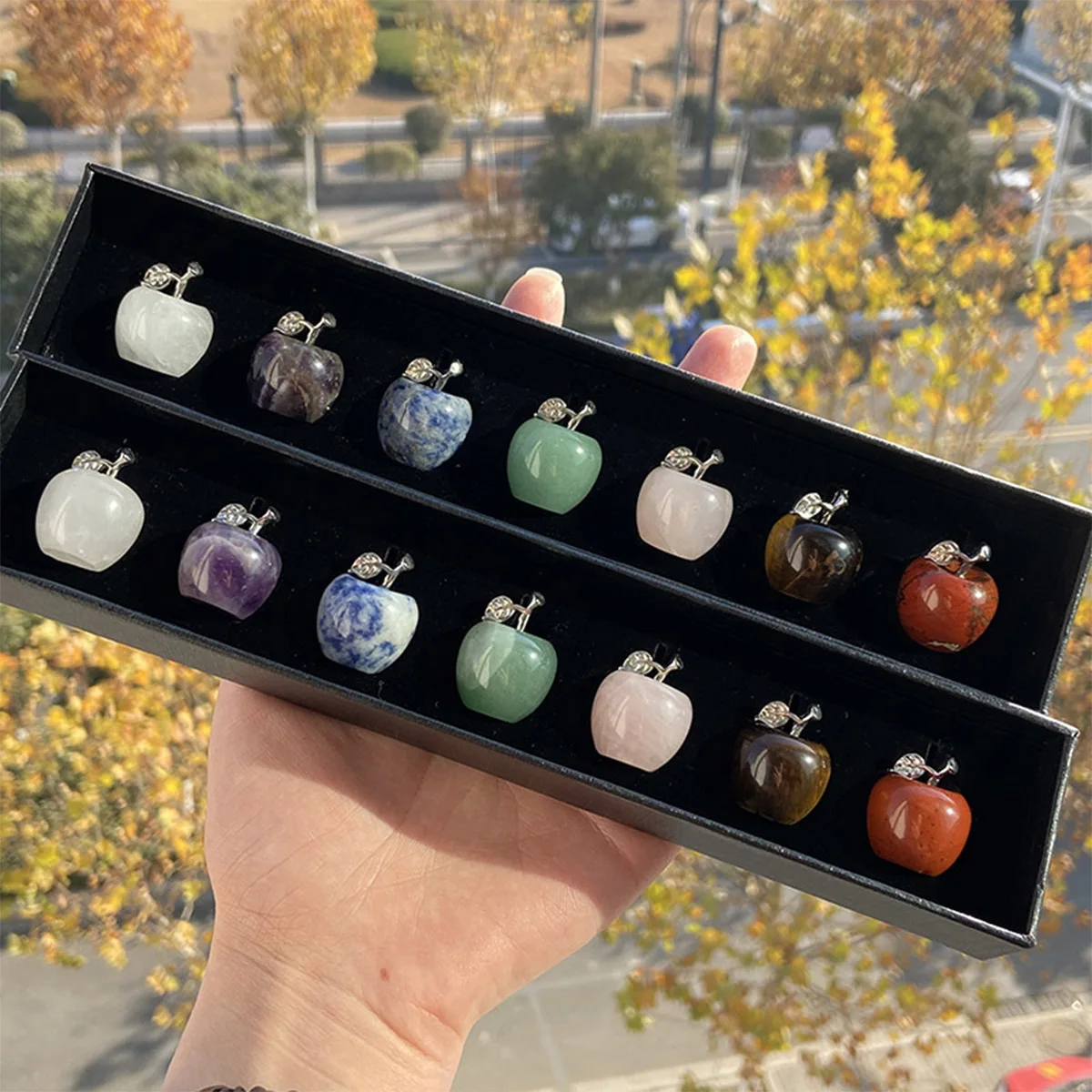 Delicate Mini Decorative Box with White Crystal, Natural Apple, Healing Amethyst, Yellow Tiger Eye, Carnelian Apple Box Gifts 
Delicate Mini Decorative Box with White Crystal, Natural Apple, Healing Amethyst, Yellow Tiger Eye, Carnelian Apple Box Gifts