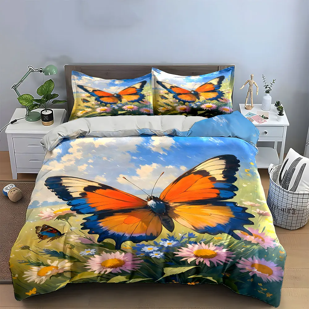 Butterfly Nature Decor Set Bedding Set with 1 Duvet Cover 2 Pillowcases Single Double King Queen, Gift
Butterfly Nature Decor Set Bedding Set with 1 Duvet Cover 2 Pillowcases Single Double King Queen, Gift