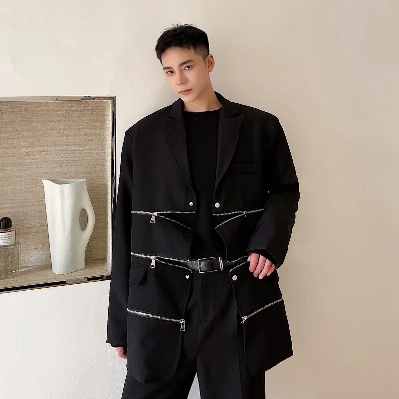 Spring 2025 Men's Metal Zipper Splicing Suit Jaet 3D Tailoring Detachable Faion High-End Design Casual Long Sve Loose Fit
Spring 2025 Men's Metal Zipper Splicing Suit Jaet 3D Tailoring Detachable Faion High-End Design Casual Long Sve Loose Fit