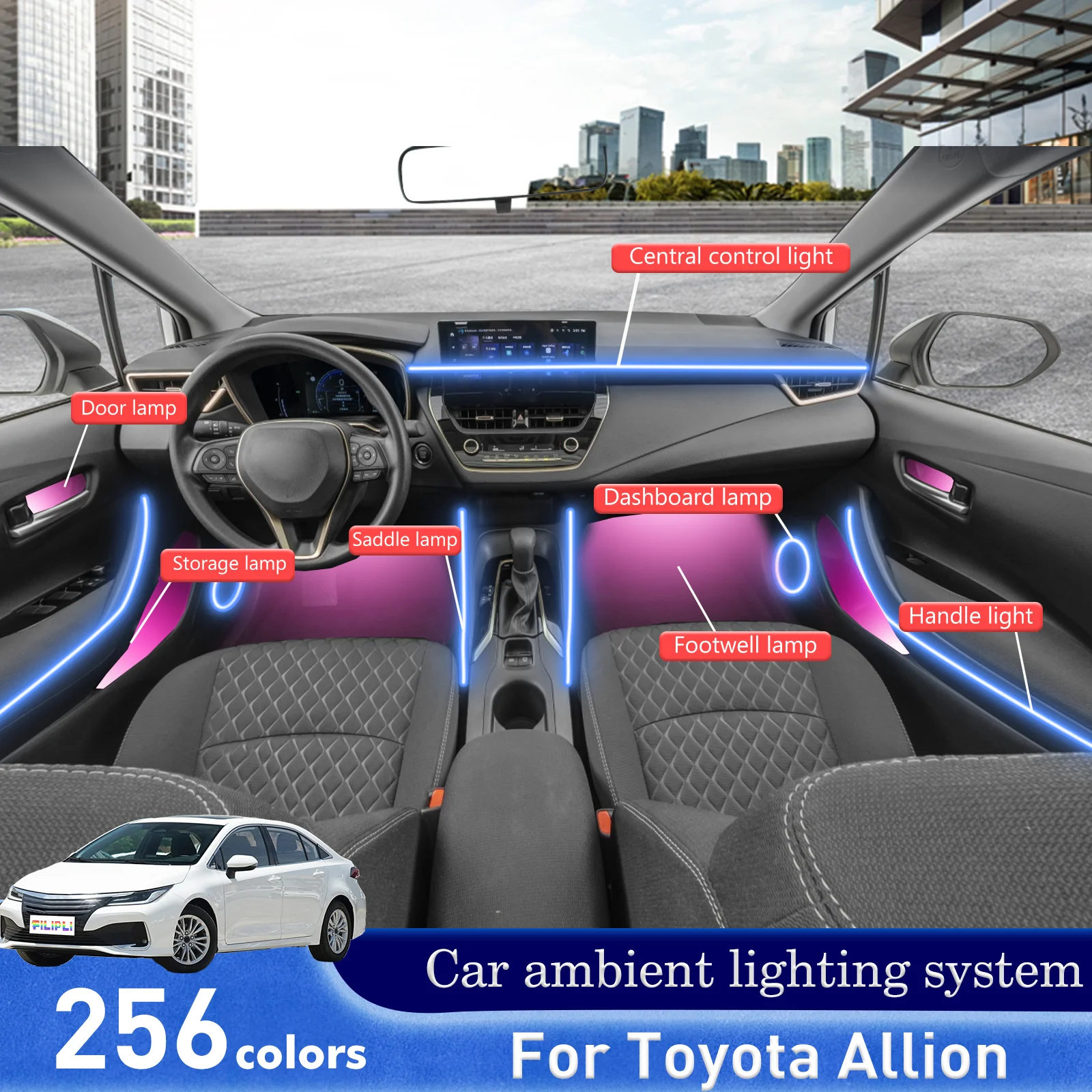 For Toyota Allion RGB 64 Colors LED Smart Remote Control Car Interior Ambient Light Energy Saving Efficient Lamp Set
For Toyota Allion RGB 64 Colors LED Smart Remote Control Car Interior Ambient Light Energy Saving Efficient Lamp Set