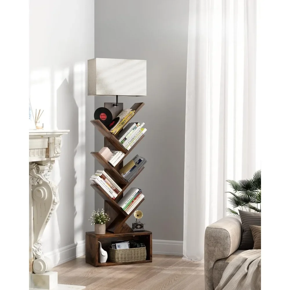 6 Tier Tree Bookshelf with Light, Narrow Bookcase Tower, Tall Floor Standing Book Organizer with Storage Cabinet
6 Tier Tree Bookshelf with Light, Narrow Bookcase Tower, Tall Floor Standing Book Organizer with Storage Cabinet