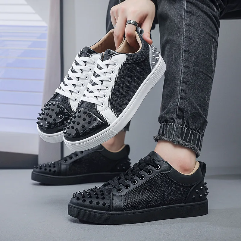 Latest Men's Fashionable Casual Rivet Board Shoes for Spring and Autumn Outdoor Sports Shoes Breathable and Comfortable Sneakers
Latest Men's Fashionable Casual Rivet Board Shoes for Spring and Autumn Outdoor Sports Shoes Breathable and Comfortable Sneakers