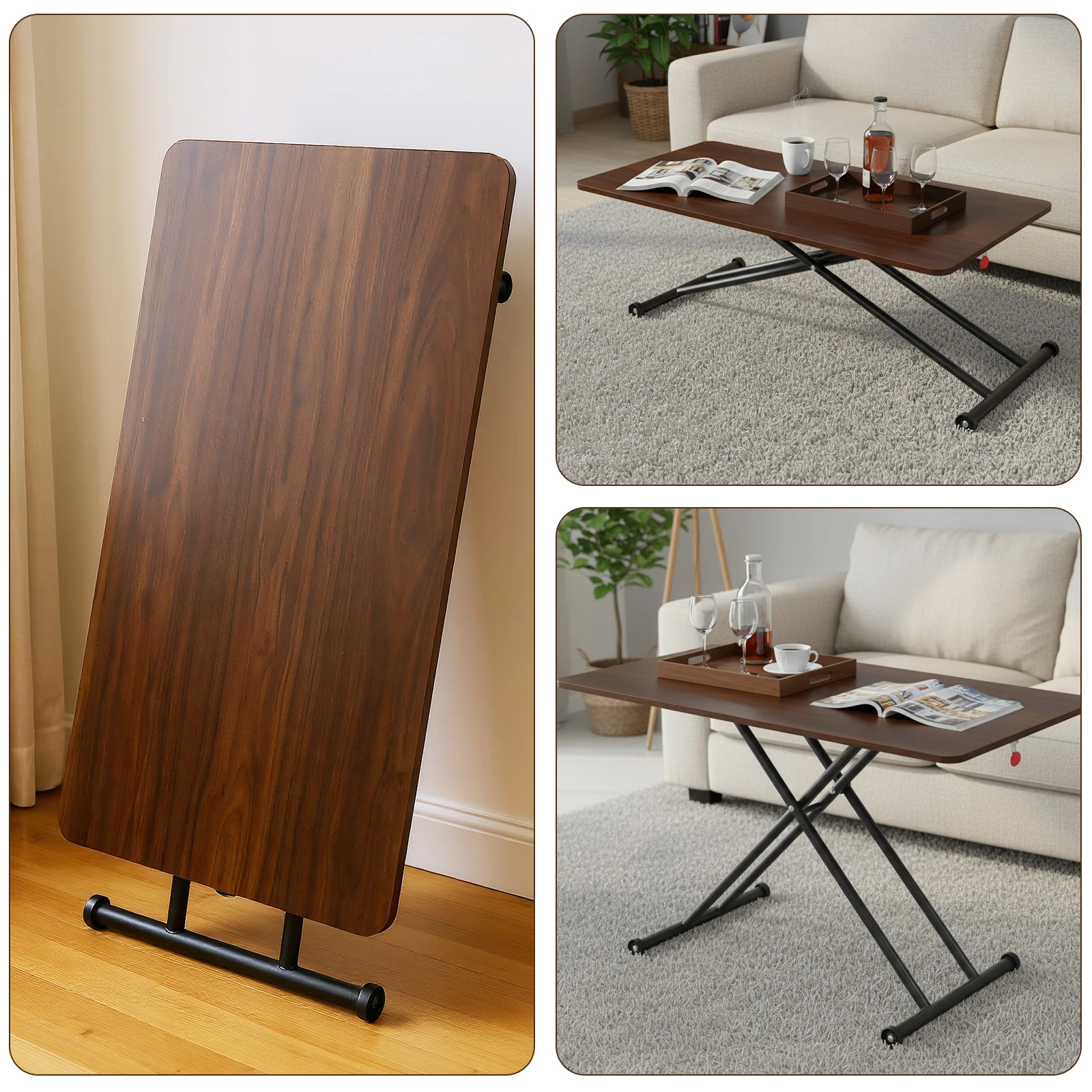 Folding Coffee Table with Rollers Low Coffee Table Wooden Modern Coffee Table for Small Spaces
Folding Coffee Table with Rollers Low Coffee Table Wooden Modern Coffee Table for Small Spaces