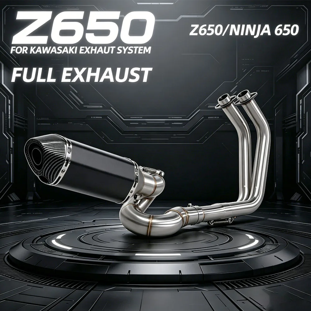 Street Bike Z650 Exhaust System For Kawasaki Ninja650 Z650 2017-2023 Motorcycle Escape Pipe Kit Front Tube Connect 370MM Muffler
Street Bike Z650 Exhaust System For Kawasaki Ninja650 Z650 2017-2023 Motorcycle Escape Pipe Kit Front Tube Connect 370MM Muffler