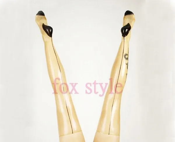 latex long stocking in trasparent and black tirms (custom size we need your size as follow)
latex long stocking in trasparent and black tirms (custom size we need your size as follow)