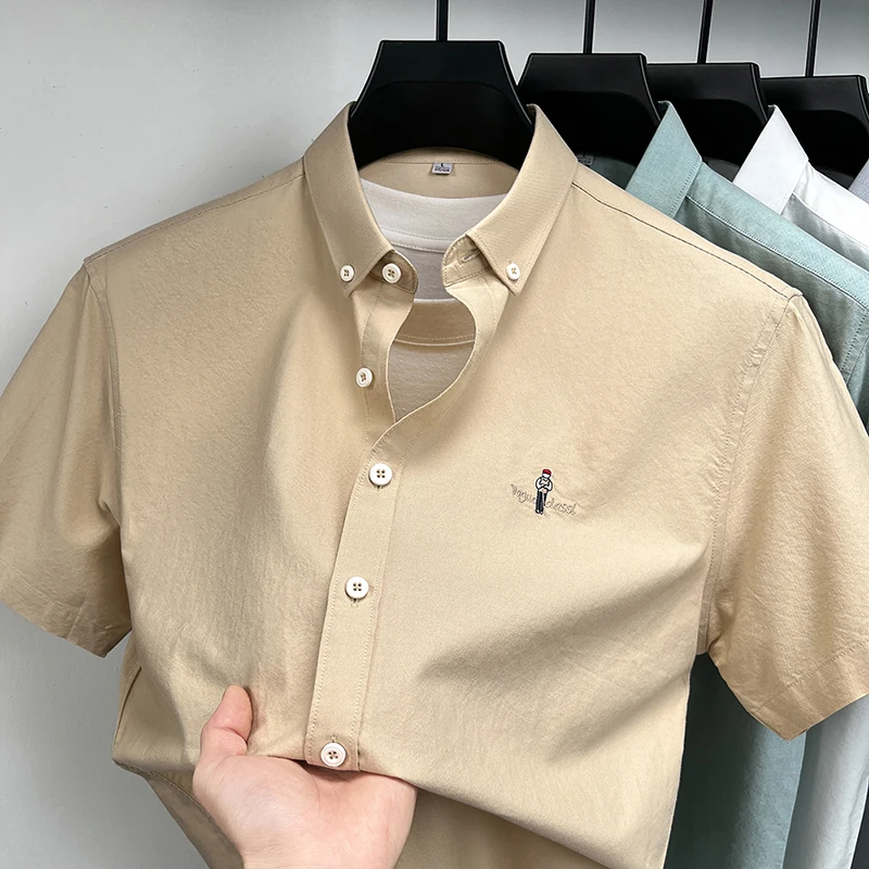 High end brand 100% cotton short sleeve shirt fashion cartoon embroidery new summer top comfort casual luxurious men's clothing
High end brand 100% cotton short sleeve shirt fashion cartoon embroidery new summer top comfort casual luxurious men's clothing