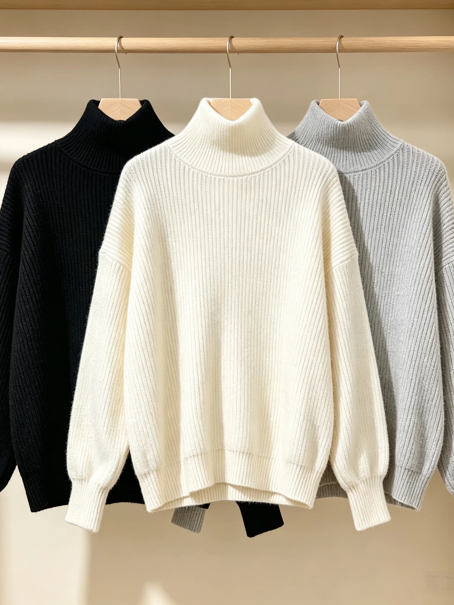 Korean Style High Collar Loose Lantern Sleeve Sweater Pure Color Drapey Inner Wear Top Casual Comfortable Long Sleeve Knitwear
Korean Style High Collar Loose Lantern Sleeve Sweater Pure Color Drapey Inner Wear Top Casual Comfortable Long Sleeve Knitwear