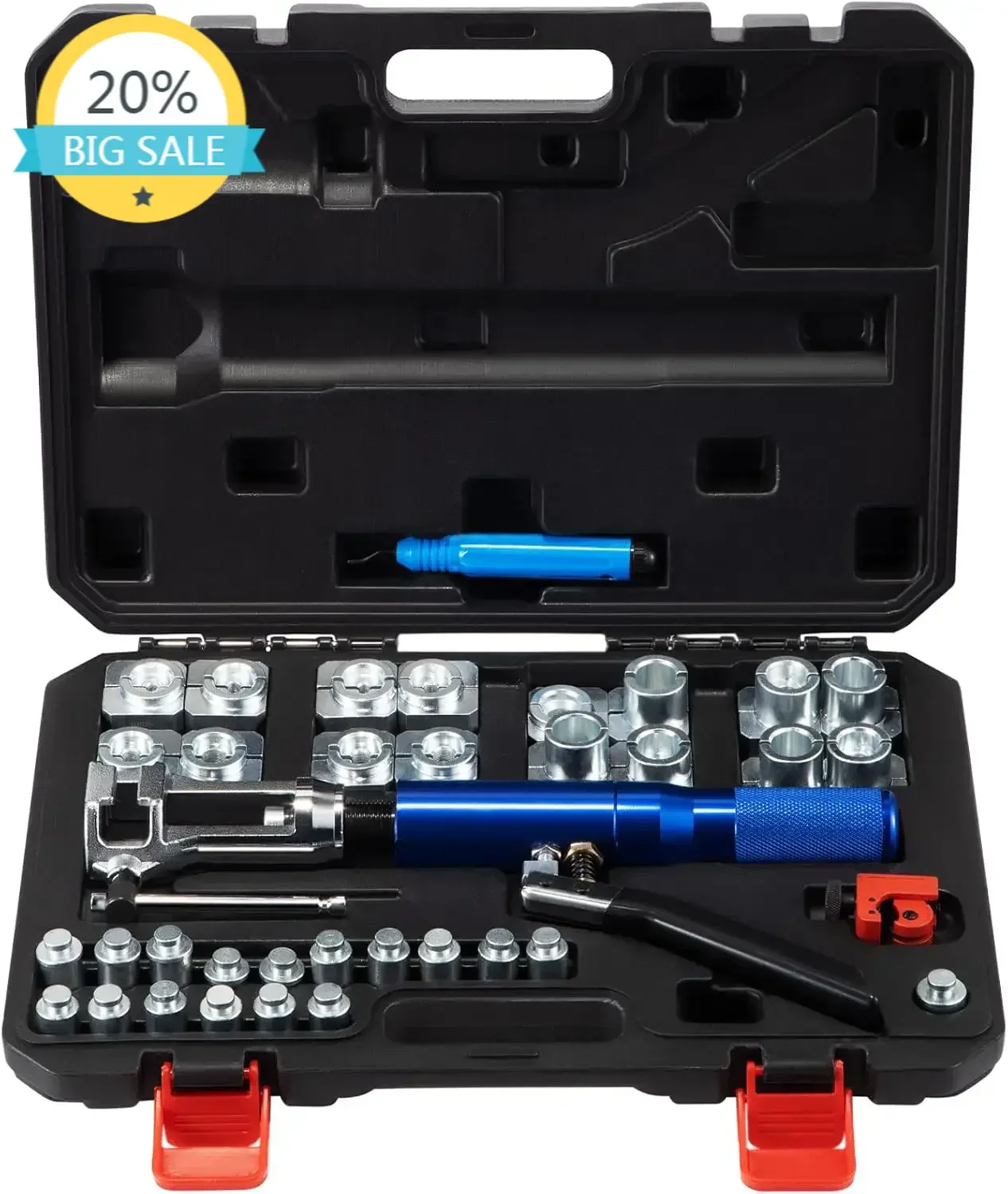 Бестселлер: Набор гидравлических инструментов для развальцовки, 45 предметов ° Инструмент для двойной обжимки труб, инструменты для ремонта тормозных систем, для трубок 3/16"-1/2"
Бестселлер: Набор гидравлических инструментов для развальцовки, 45 предметов ° Инструмент для двойной обжимки труб, инструменты для ремонта тормозных систем, для трубок 3/16"-1/2"