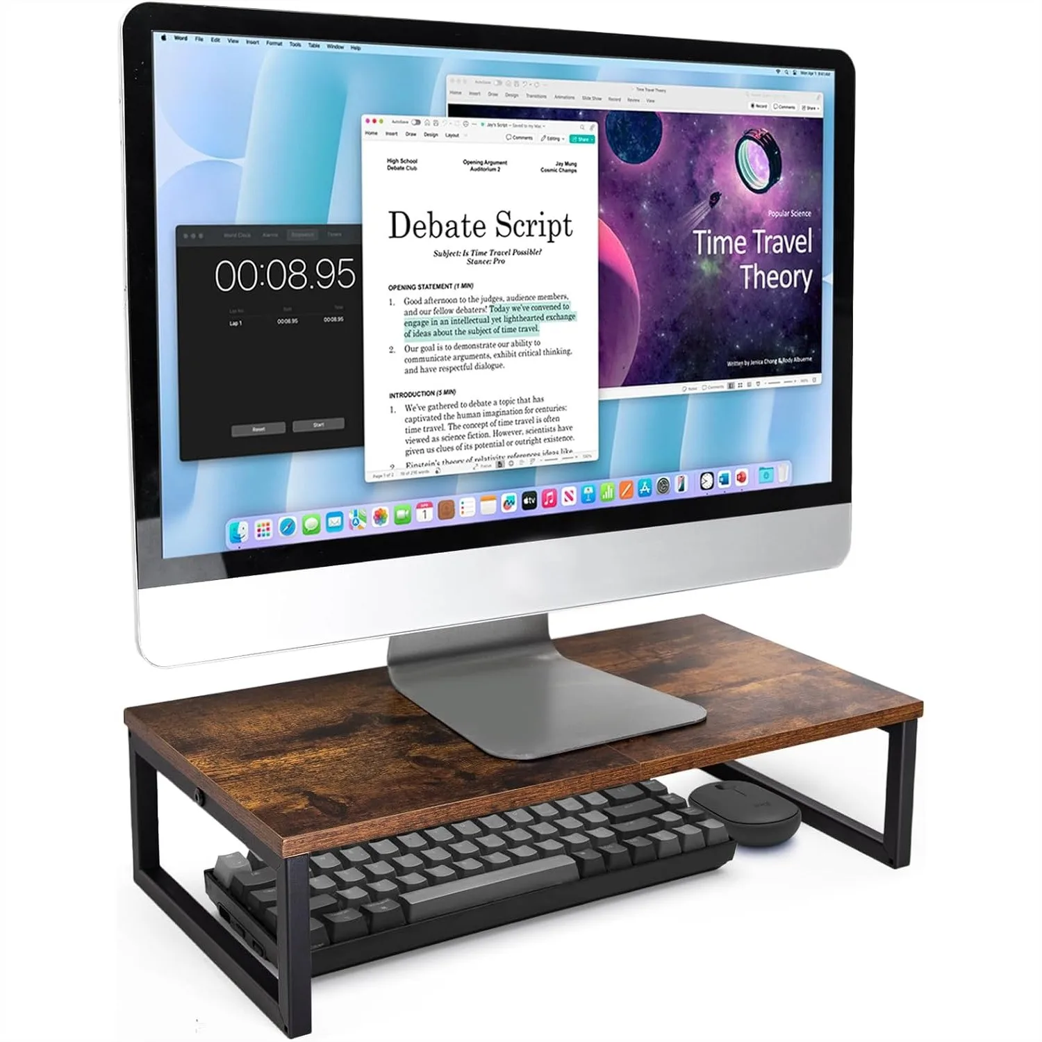 20 Inch Monitor Riser, Wood & Metal Computer Stand for Desk, Rustic Brown, Ergonomic & Sturdy
20 Inch Monitor Riser, Wood & Metal Computer Stand for Desk, Rustic Brown, Ergonomic & Sturdy