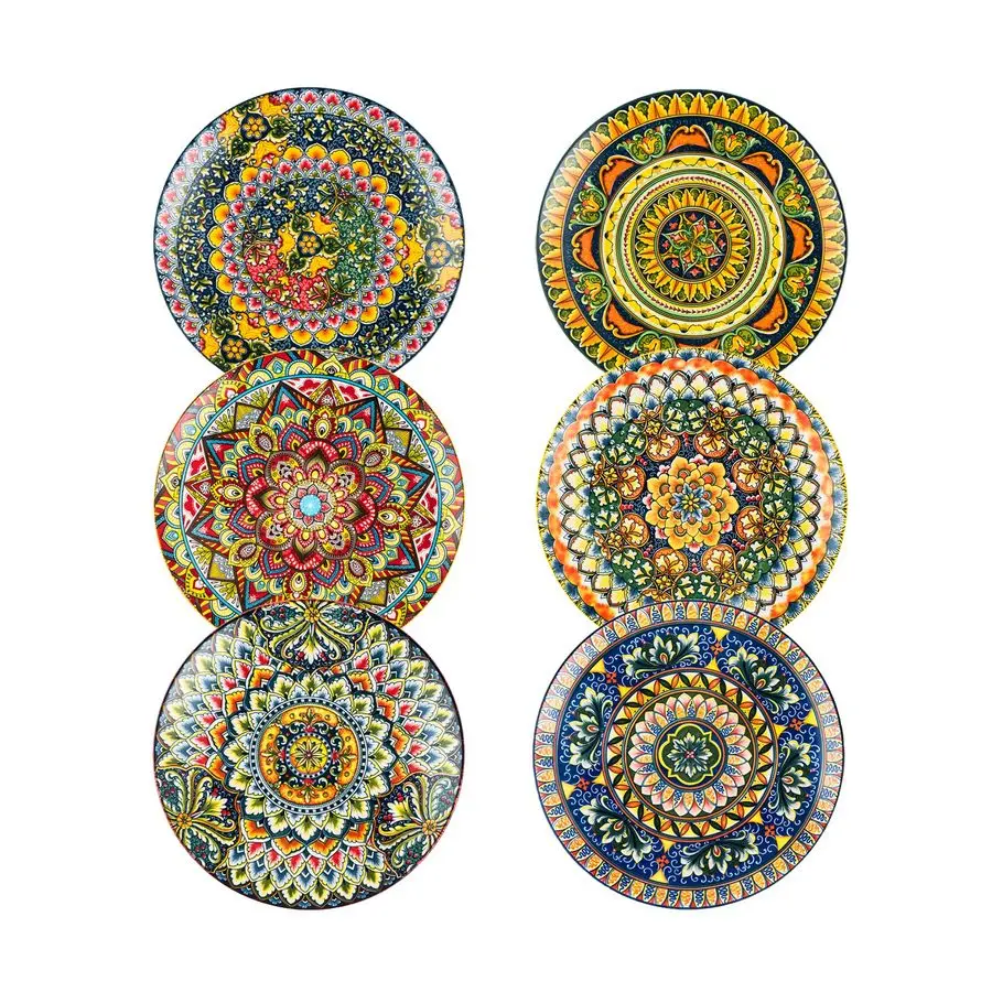 Набор керамических десертных тарелок из 6 штук, фарфоровая тарелка для салата 8,5 дюймов, красочные сервировочные блюда в богемном стиле для торта, закусок, закусок
Набор керамических десертных тарелок из 6 штук, фарфоровая тарелка для салата 8,5 дюймов, красочные сервировочные блюда в богемном стиле для торта, закусок, закусок