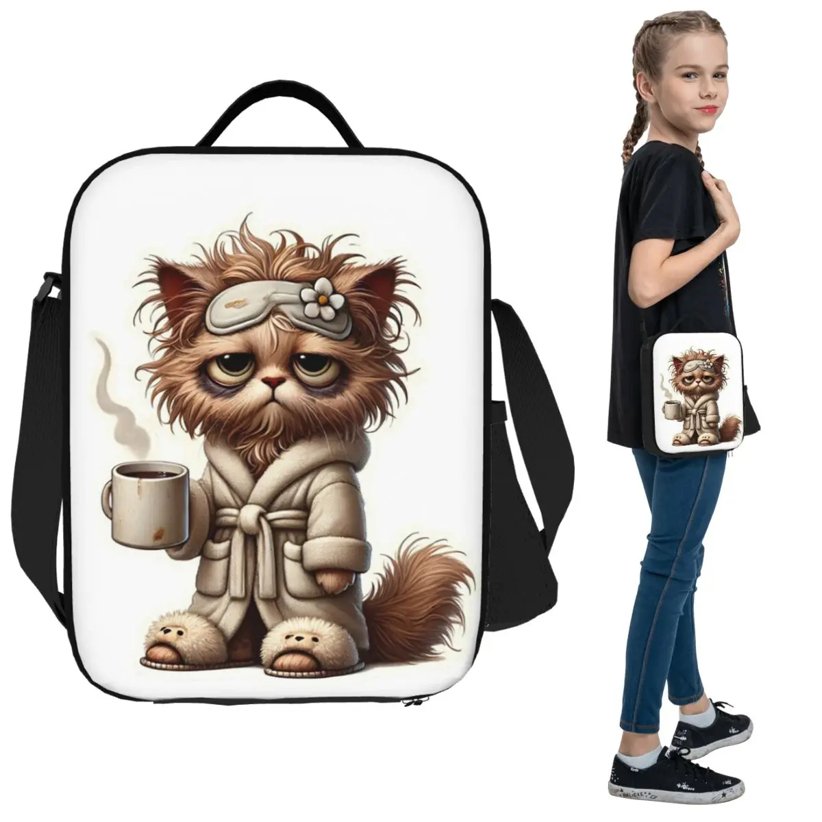 Tired Cat Lunch Bags Insulated Bento Box Waterproof Lunch Tote Resuable Picnic Bags Thermal Bag for Woman Student Office
Tired Cat Lunch Bags Insulated Bento Box Waterproof Lunch Tote Resuable Picnic Bags Thermal Bag for Woman Student Office