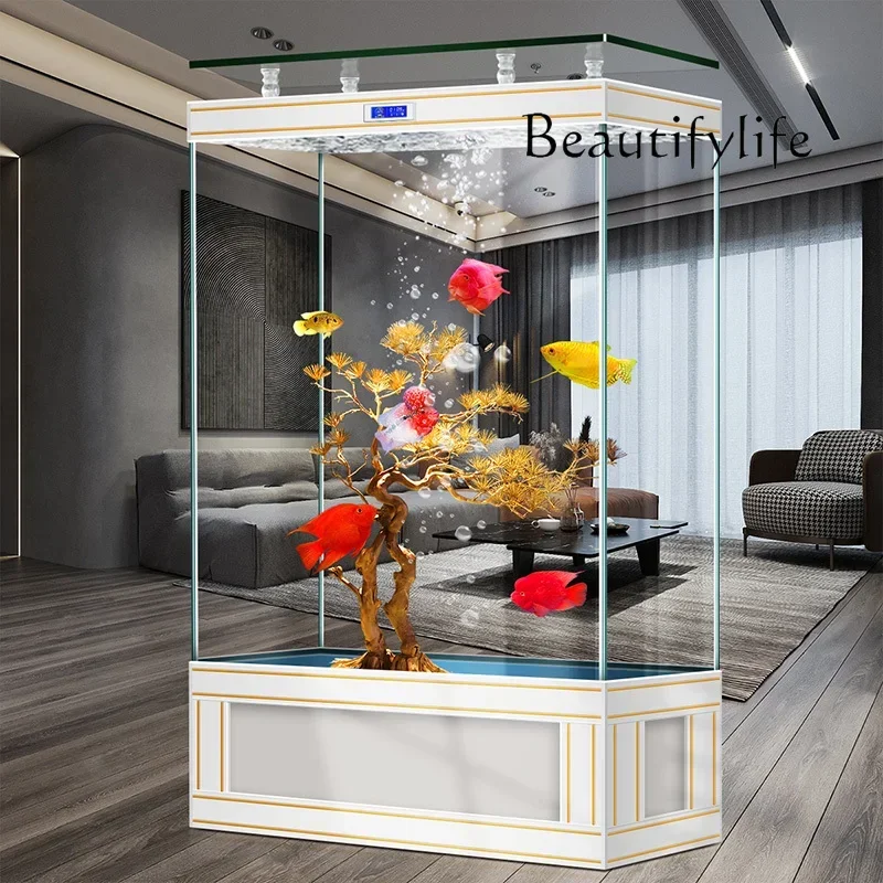 Jinjing Super White Fish Globe Living Room Home Light Luxury Large Subareas Screens Floor AquariumHY
Jinjing Super White Fish Globe Living Room Home Light Luxury Large Subareas Screens Floor AquariumHY