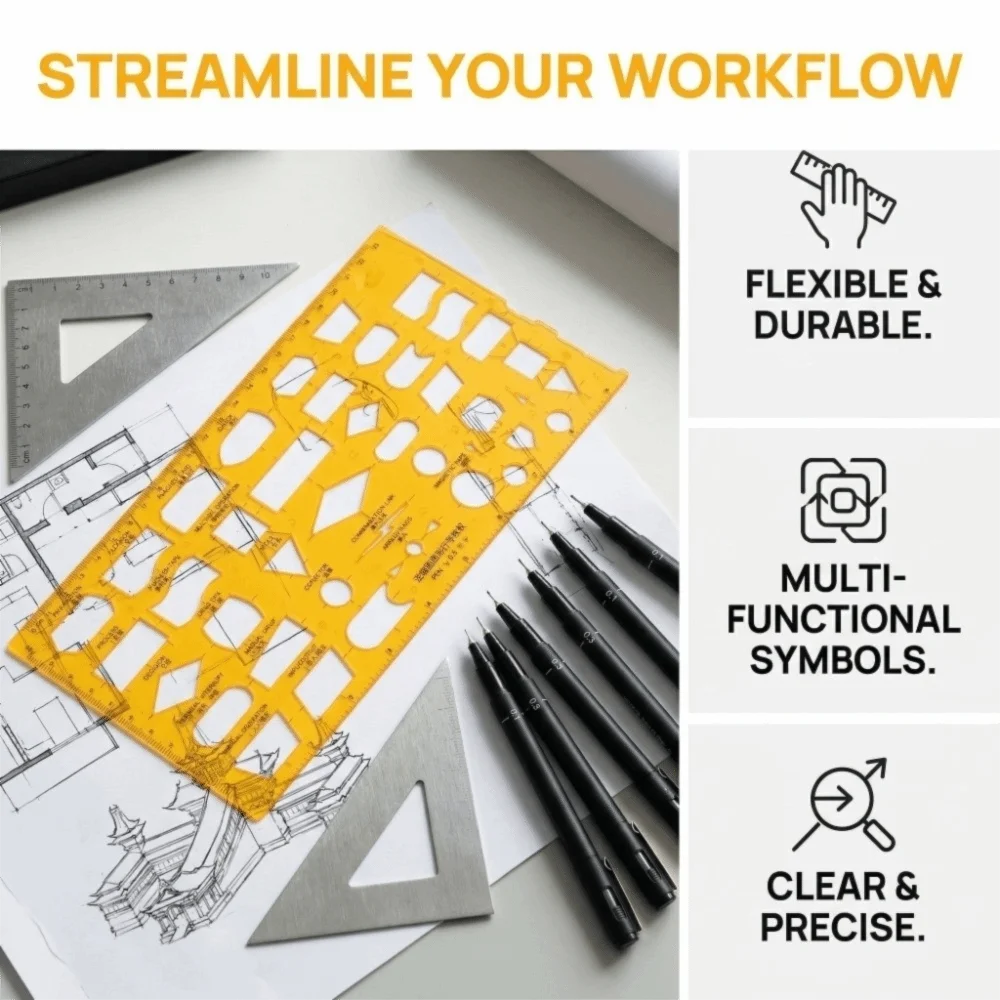 Drawing Helper Plastic Architectural Design Template Resin Yellow Drawing Template Geometric Ruler Office
Drawing Helper Plastic Architectural Design Template Resin Yellow Drawing Template Geometric Ruler Office