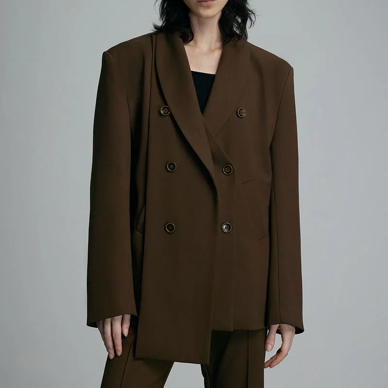 Dark Brown Women Suit 1 Piece Blazer Female Office Lady Work Wear Business Jacket Coat Double Breasted Outfit Irregular Hem
Dark Brown Women Suit 1 Piece Blazer Female Office Lady Work Wear Business Jacket Coat Double Breasted Outfit Irregular Hem