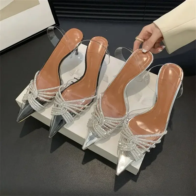 Aneikeh Fashion PVC Transparent Rhinestone Pumps Women Sandals Summer Pointed Toe Banquet High Heels Party Mule Shoes
Aneikeh Fashion PVC Transparent Rhinestone Pumps Women Sandals Summer Pointed Toe Banquet High Heels Party Mule Shoes