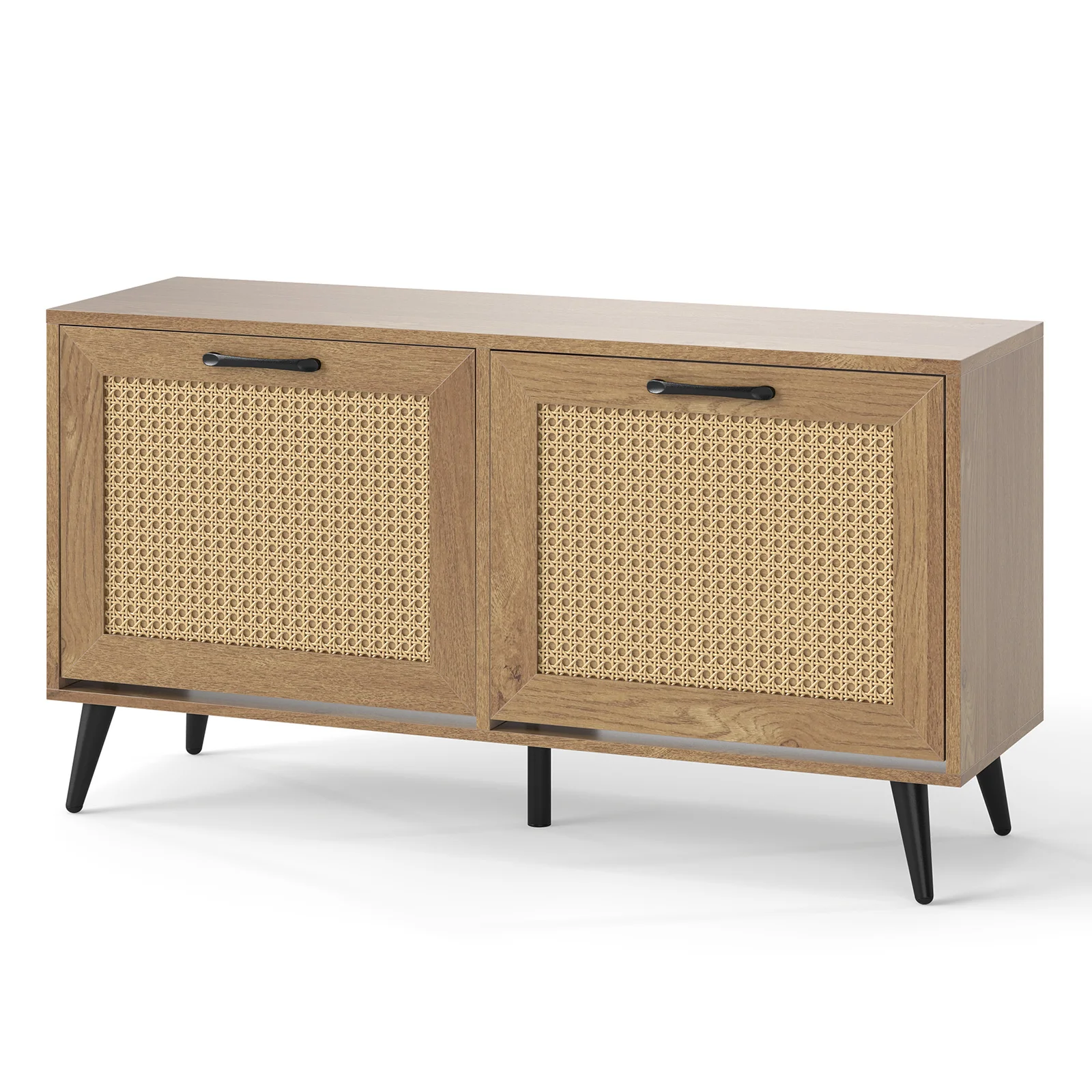 Rattan Shoe Storage Cabinet w/ 2 Flip Drawers Adjustable Shelves Solid Metal Legs
Rattan Shoe Storage Cabinet w/ 2 Flip Drawers Adjustable Shelves Solid Metal Legs