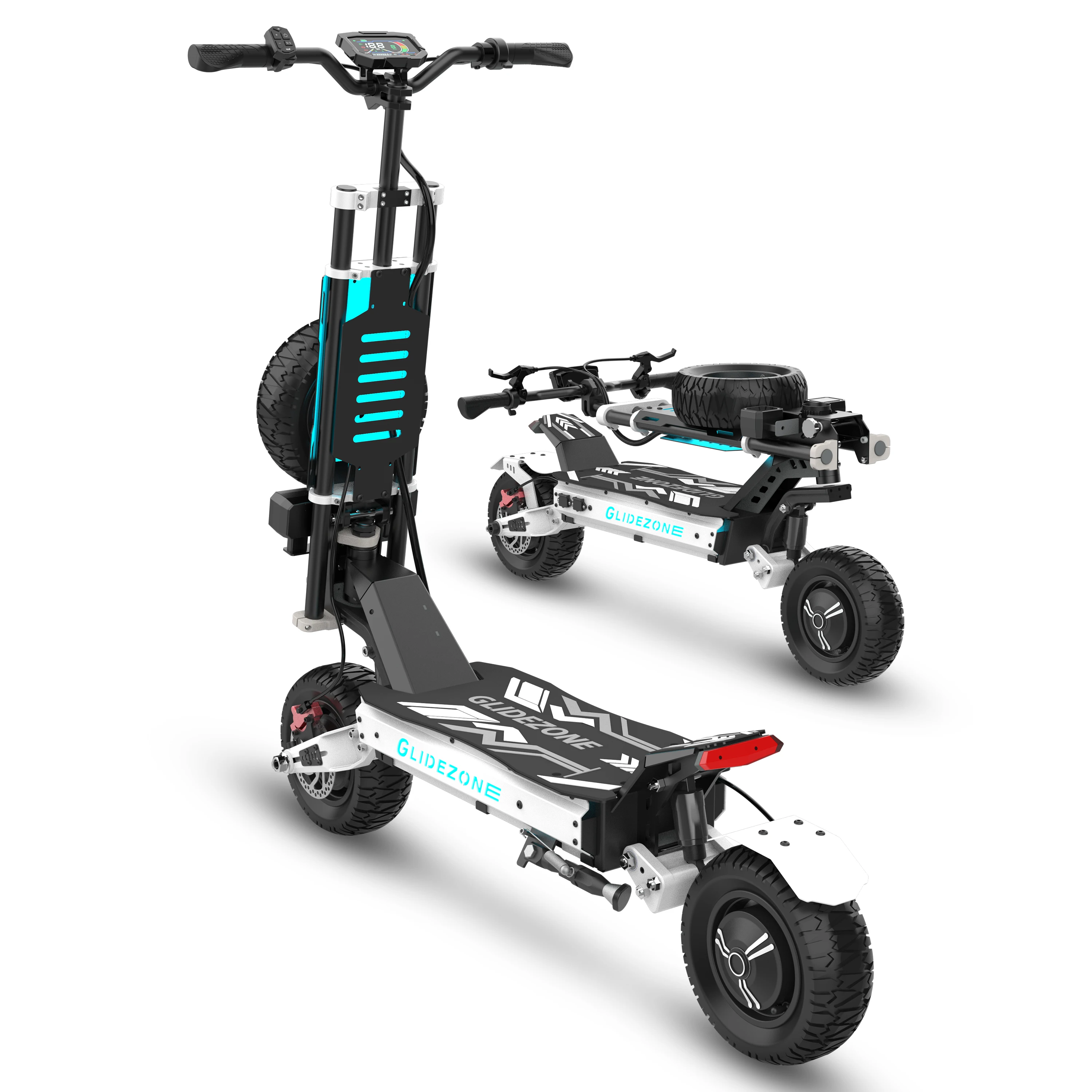 GD83 5600W Dual Motor Electric Scooter for Adults 60V30Ah Battery 50Mph Max Speed 60Miles 11''All-Terrain Off-Road Tire Escooter
GD83 5600W Dual Motor Electric Scooter for Adults 60V30Ah Battery 50Mph Max Speed 60Miles 11''All-Terrain Off-Road Tire Escooter