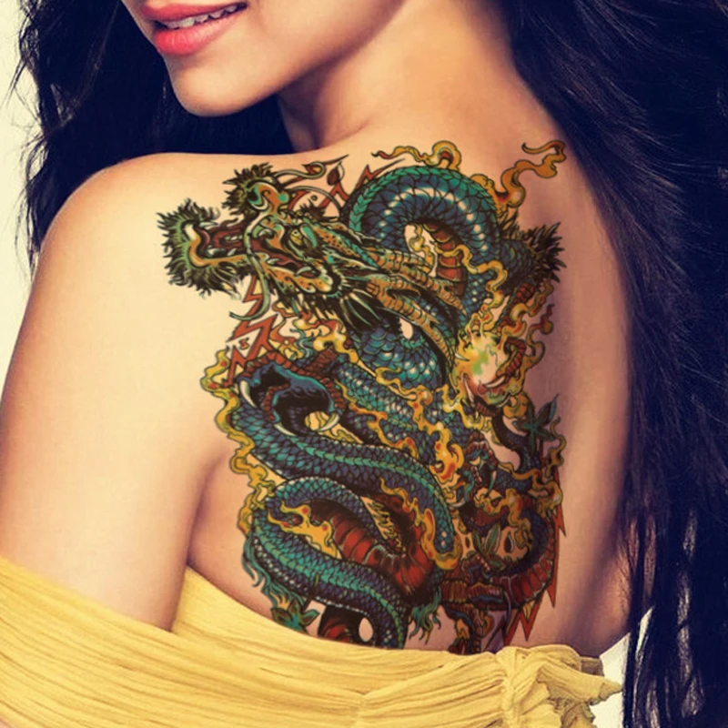 Waterproof Temporary Tattoo Sticker big arm 22*15cm gold dragon tatto stickers flash tatoo fake tattoos tatouage tatuajes
Waterproof Temporary Tattoo Sticker big arm 22*15cm gold dragon tatto stickers flash tatoo fake tattoos tatouage tatuajes
