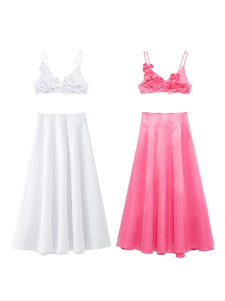 OUROPEAN ZTATION 2025 Summer Woman's Party Sleeveless Pullover Two-piece Fashion Woman V-Collar Maxi Skirt Halter Top Blouses
OUROPEAN ZTATION 2025 Summer Woman's Party Sleeveless Pullover Two-piece Fashion Woman V-Collar Maxi Skirt Halter Top Blouses