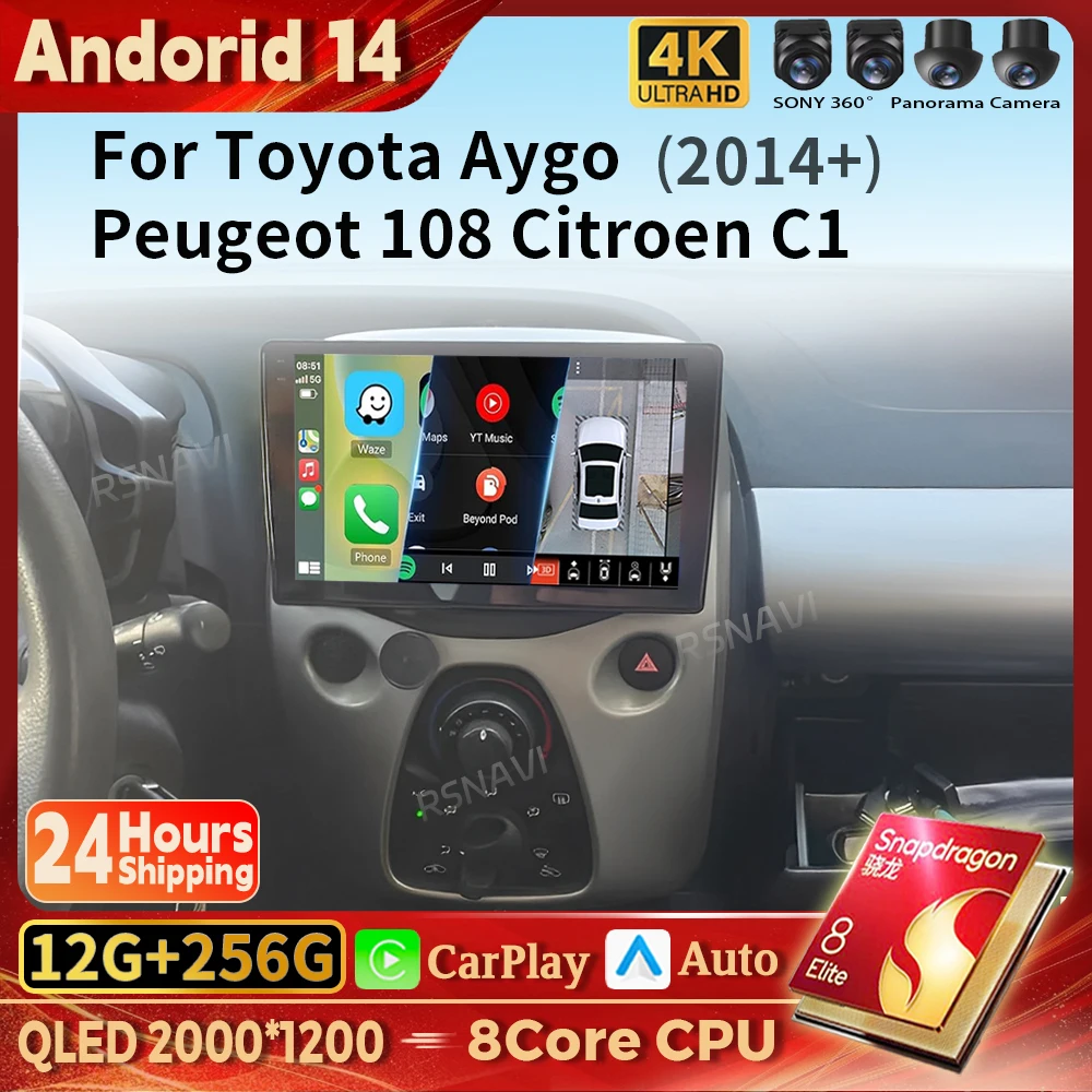 Qualcomm Android 14 Carplay Auto 2K Screen Car Radio Multimedia Player For Toyota Aygo Peugeot 108 2016 Autoradio Stereo 2 din
Qualcomm Android 14 Carplay Auto 2K Screen Car Radio Multimedia Player For Toyota Aygo Peugeot 108 2016 Autoradio Stereo 2 din