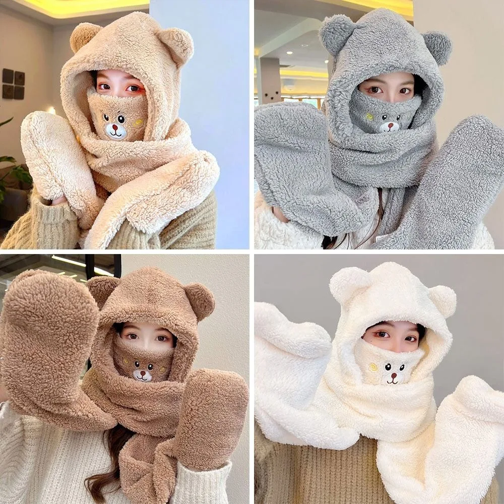 Sweet Bear Ear Beanies Cap Solid Color Large Head Circumference Scarf Gloves Set Thickened Warm Neck Hoodie Hair
Sweet Bear Ear Beanies Cap Solid Color Large Head Circumference Scarf Gloves Set Thickened Warm Neck Hoodie Hair