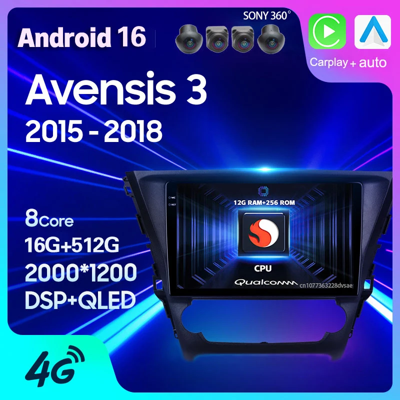 Android 16 Carplay Auto GPS For Toyota Avensis 3 2015 2016 2017 2018 Car Radio Multimedia 2 DIN Stereo Head Unit BT Player Video
Android 16 Carplay Auto GPS For Toyota Avensis 3 2015 2016 2017 2018 Car Radio Multimedia 2 DIN Stereo Head Unit BT Player Video