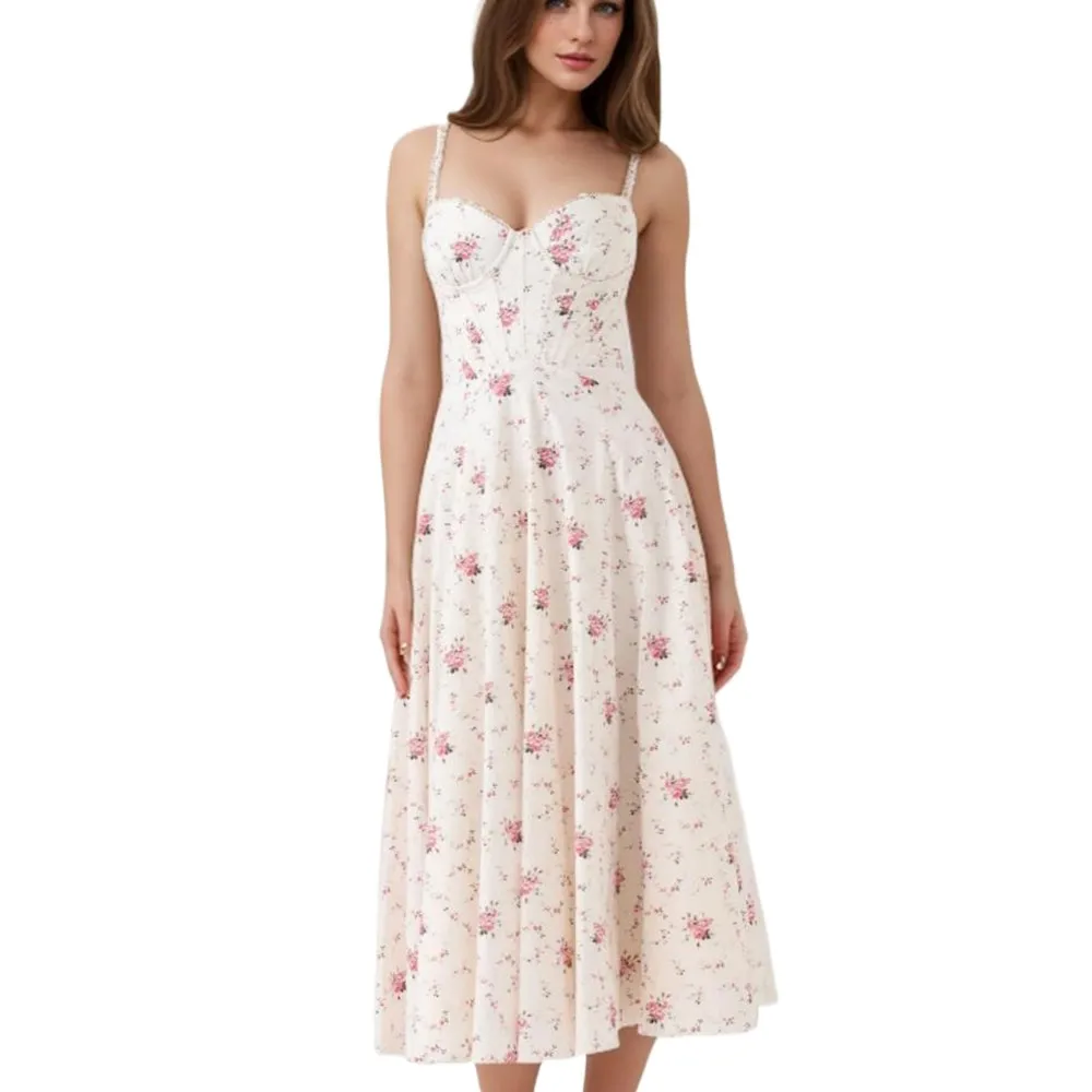 2025 Floral Print Spliced Lace Wire Bra Corset Style Sling Dress Women Cross Lacing up Back Low Waist Swing Midi Dresses Robe
2025 Floral Print Spliced Lace Wire Bra Corset Style Sling Dress Women Cross Lacing up Back Low Waist Swing Midi Dresses Robe