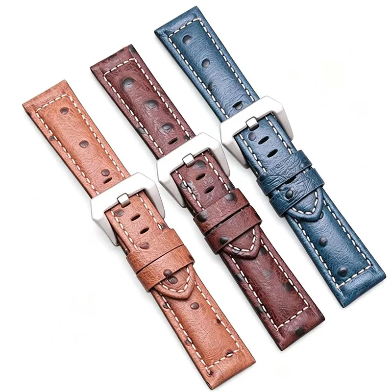 Ostrich Pattern Leather Watchband For Hamilton Panerai 441 1085/1313/111 Wristband Vintage Bracelet Watch Strap 22mm 24mm 26mm
Ostrich Pattern Leather Watchband For Hamilton Panerai 441 1085/1313/111 Wristband Vintage Bracelet Watch Strap 22mm 24mm 26mm