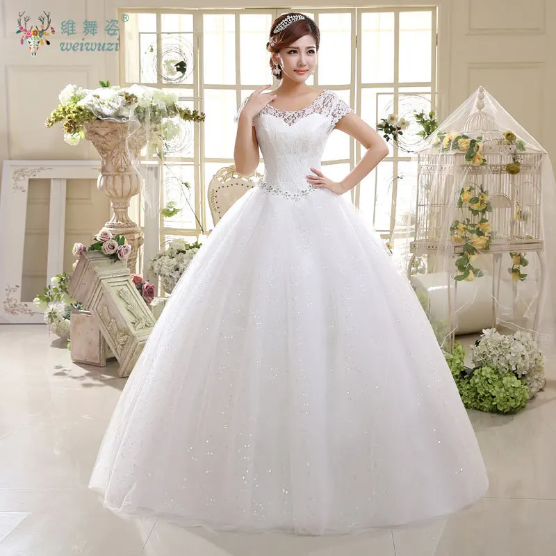 Plus Size Lace Bridal Wedding Dress O-neck Short Sleeves Princess Lace Up Floor Length Rhinestone Bride Gowns Quinceanera Dress
Plus Size Lace Bridal Wedding Dress O-neck Short Sleeves Princess Lace Up Floor Length Rhinestone Bride Gowns Quinceanera Dress
