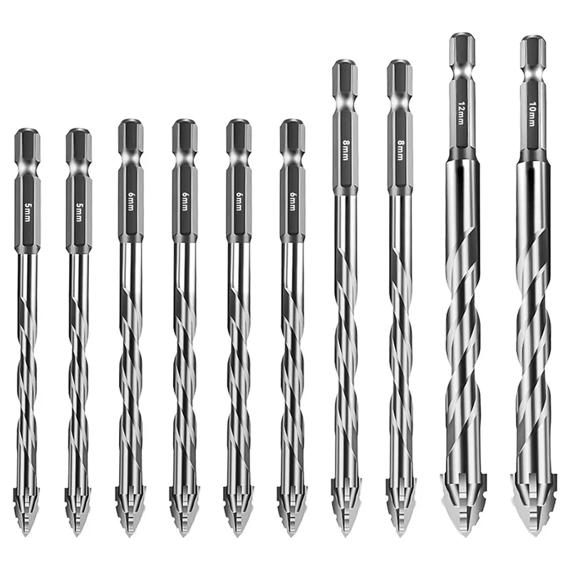 ABVA-10Pcs New Four-Flute Sawtooth Eccentric Drill Bit Size 5/6/8/10/12Mm,For Wood Marble Metal Glass Wall Tiles
ABVA-10Pcs New Four-Flute Sawtooth Eccentric Drill Bit Size 5/6/8/10/12Mm,For Wood Marble Metal Glass Wall Tiles