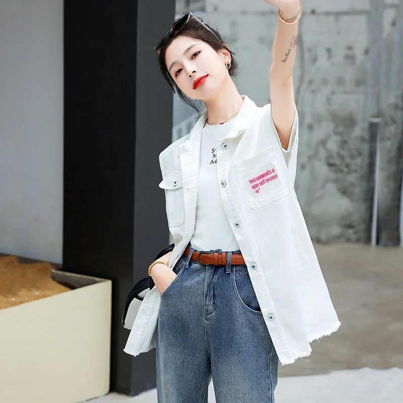 Women's Casual Sleeveless Cowboy Waistcoat, Denim Vest, Long Jacket, Spring, Summer, New, Fashion, Top
Women's Casual Sleeveless Cowboy Waistcoat, Denim Vest, Long Jacket, Spring, Summer, New, Fashion, Top