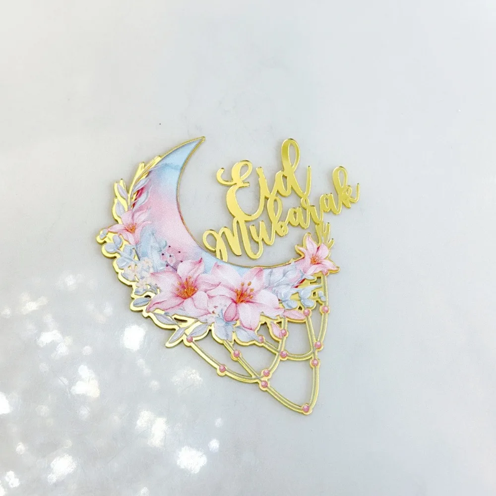 5pcs Acrylic Eid Mubarak Cake Toppers Moon Flowers Festival Ramadan Cake Insertion Flag Handmade Castle Cupcake Decorations
5pcs Acrylic Eid Mubarak Cake Toppers Moon Flowers Festival Ramadan Cake Insertion Flag Handmade Castle Cupcake Decorations