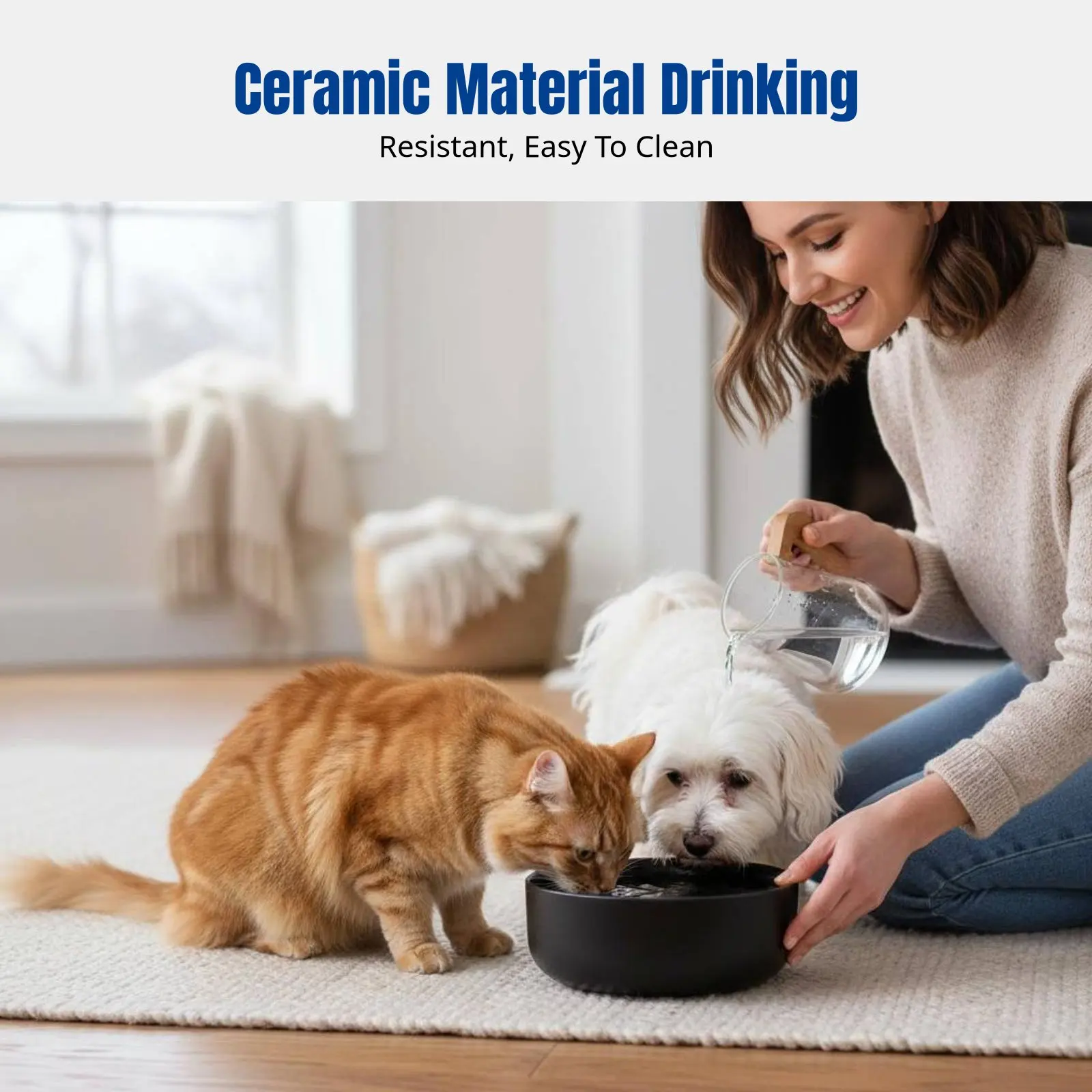 Adjustable Temperature Cat Water Bowl, Ceramic Heated Pet Dish, Winter Insulation, Press Control, Hygienic
Adjustable Temperature Cat Water Bowl, Ceramic Heated Pet Dish, Winter Insulation, Press Control, Hygienic
